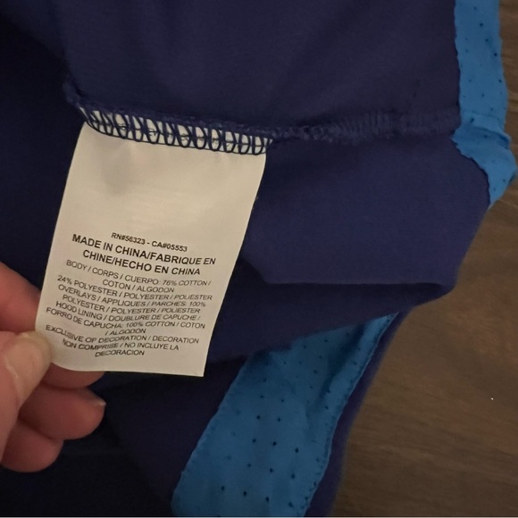 Nike‎ Blue Purple Full Zip Long Hoodie Varsity Stripe 
Workout Gym Running M - Picture 16 of 16